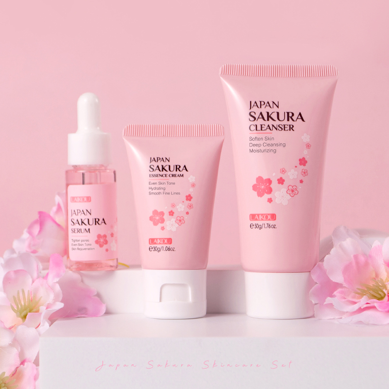 LAIKOU اليابان ساكورا مجموعة ا - مراجعة Korean Skincare Routine وسعره